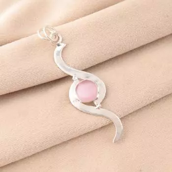 Розовый камень «кошачий глаз» Ювелирные изделия из стерлингового серебра 925 пробы Ручной работы Дизайнерский кулон PP-44-34