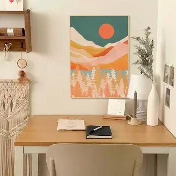 Розовый Kingsoft Sunrise плакат настенное искусство Высокое качество печать холст живопись сейчас гостиная домашняя стена украшение картина 21X30cm No Frame