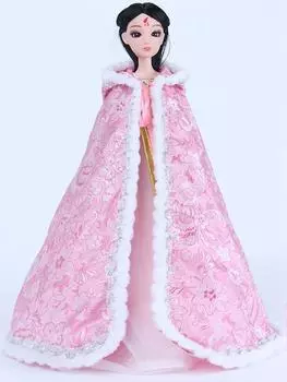 Розовый китайский древний костюм, плащ для куклы Барби, одежда, пальто, мантия, большой скрытый чехол, одежда, наряды для куклы BJD 1/6 розовый