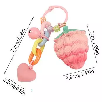 Розовый клубника брелок цветок кулон Hairball брелок для ключей автомобиль сумка подвески декор