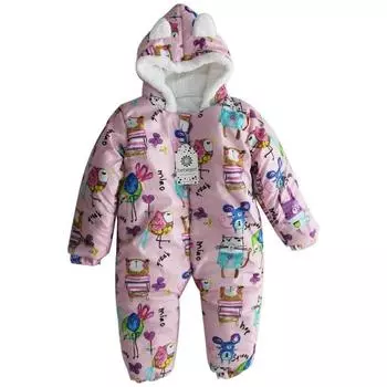 Розовый комбинезон без ножек космонавта для девочки