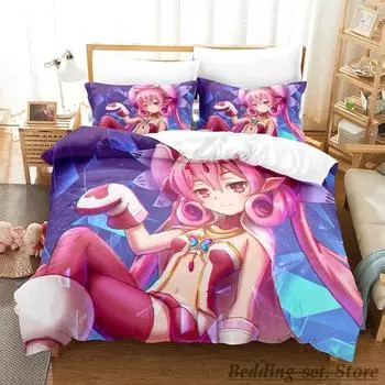 Розовый комплект постельного белья Neneka Single Twin Full Queen King Size Bed Set Adult Kid Bedroom Duvetcover Sets Anime Parure de lit Bed 70x133cm 2pcs