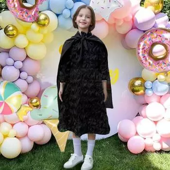 Розовый костюм принцессы ведьмы для девочек, платье для косплея с шляпой, перчатками, очками и чулками 110cm розовый