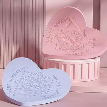 Розовый коврик для йоги из ТПЭ в форме сердца, противоскользящие утолщенные бесшумные коврики для прыжков со скакалкой, женские спортивные коврики для фитнеса в помещении, амортизирующий звукоизоляционный напольный коврик 64x64x0.8cm