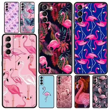 Розовый красный фламинго чехол для телефона Samsung Galaxy S23 Ultra S22 S21 S20 FE 5G S10 S10E S9 S8 Plus Note 20 черный силиконовый чехол Samsung S10 Plus