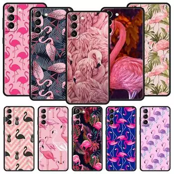 Розовый Красный Фламинго Чехол для телефона Samsung Galaxy S23 Ultra S22 S21 S20 FE 5G S10 S10E S9 S8 Plus Note 20 Силиконовый чехол-бампер Samsung S10