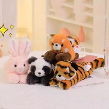 Розовый кролик, кукла-браслет, нечеткий мягкий полипропиленовый хлопок, наполненный милым енотом, пандой, тигром, плюшевая игрушка, ремешок для украшения дома, плюшевые дети Rabbit