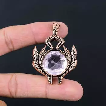 Розовый кунцит, драгоценный камень, подвеска ручной работы из чистой медной проволоки, обернутая ювелирными изделиями 2.17 Inches розовый