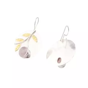 Розовый Кварц Драгоценный Камень Ювелирные Изделия из Стерлингового Серебра 925 ручной работы Свадебные Серьги 1.73 EE-176-24