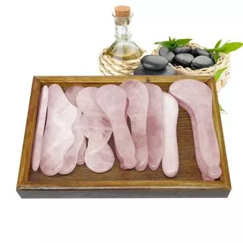 Розовый кварцевый ролик Для похудения массажер для лица Лифтинговый инструмент Натуральный нефрит Массаж лица Ролик Камень Массаж кожи Косметический уход 1 pcs