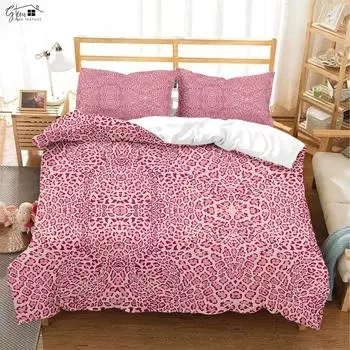Розовый леопардовый черный зебровый принт пододеяльник мягкий и удобный пододеяльник наволочка комплект постельного белья машинная стирка 3 предмета EU 135x200cm 2PCS