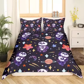 Розовый милый комплект одеяла с животными, пододеяльник с рисунком слона из мультфильма для мальчика, девочки, комплект постельного белья из полиэстера размера King Queen Size EU single(135x200cm)