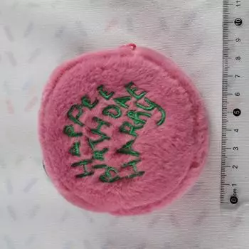 Розовый Мини Круглый Маленький Косметичка Кошелек Сумка Для Хранения Шнура Наушников Милый Плюшевый Торт Сумка Портативный Кошелек Сумка Для Хранения Монет 8.5cm розовый