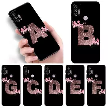 Розовый модный чехол с цветочным письмом и буквами для Motorola G60 G30 Edge 30 20 One Fusion G9 Play G8 G9 Power G50 G200 5G, чехлы для телефонов Moto G60