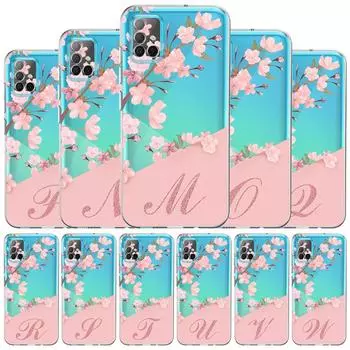 Розовый модный чехол с цветочным принтом и надписью RS для Samsung Galaxy A51 A71 A21s A31 A12 A32 5G A21 EU A52 4G A41 A22, чехол из ТПУ для телефона Samsung A91