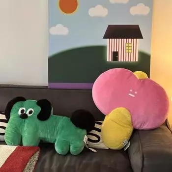 Розовый молоток, зеленая подушка для собаки, плюшевая игрушка, диван, подушка для спальни, подарок на день рождения, украшение, кукла green dog 70*35cm