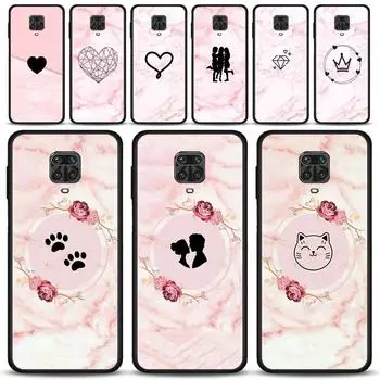 Розовый мраморный цветочный чехол для телефона для Xiaomi Redmi Note 11 9 8 10 Pro 9s 8t 7 10pro Max Чехол для Redmi 11 9 9c 9a 8a 8a 7 7a Shell For Redmi Note 10