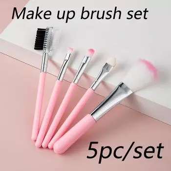 Розовый набор кистей для макияжа, портативная пудра для макияжа, кисть для румян, тональная основа, кисть для макияжа, тени для век, кисть для бровей, инструменты для макияжа
