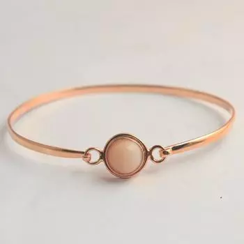 Розовый опал, драгоценный камень, 100% стерлинговое серебро 925 пробы, женские ювелирные изделия, браслет из розового золота с покрытием розового золота