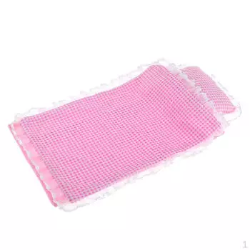 Розовый плед с кружевным постельным бельем, набор подушек для кукол, детский реквизит для ролевых игр