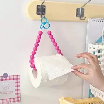 Розовый подвесной держатель для салфеток с бисером, цепочка для мобильного телефона, многофункциональная вешалка для хранения бумаг, аксессуары для украшения дома