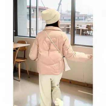 Розовый пуховик женский новый 2024 зима ощущение супер красивый легкий и тонкий инструментальный короткий маленький жакет M (recommended to wear below 52.5 kg)