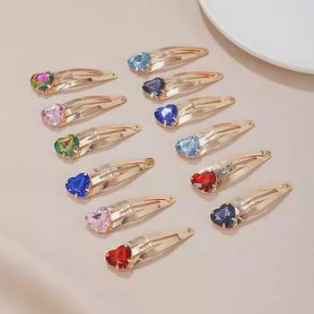 Розовый Радужный Любовь Боковая Челка Заколка - Модная Заколка Для Волос Из Сплава Украшения Для Волос Для Девочек