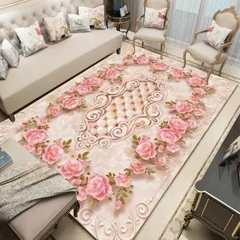 Розовый роскошный мягкий ковер для украшения гостиной, домашний большой коврик, декор спальни, напольный коврик, нескользящий, легко моющийся 60x90cm door mat
