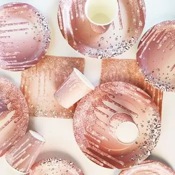 Розовый, розовый, золотой, украшение для вечеринки по случаю дня рождения, бумажная тарелка, чашка, скатерть, 21, 30, 40, 50 часов, декор для вечеринки по случаю дня рождения для девочек и женщин