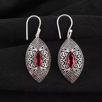 Розовый рубеллит драгоценный камень 925 стерлинговое серебро ювелирные изделия серьги-капли/висюльки 2,15 CE-20-11