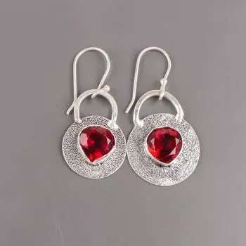 Розовый Рубеллит Драгоценный Камень 925 Стерлинговое Серебро Ювелирные Изделия Серьги Ручной Работы 1,30 EE-63-4