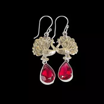 Розовый Рубеллит Драгоценный Камень 925 Стерлинговое Серебро Ювелирные Изделия Ручной Работы Серьги 2.20 EE-44-10