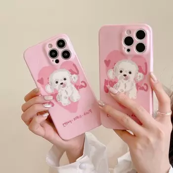 Розовый щенок Imd чехол для телефона Iphone 13 12 Promax 11 14 Pro Max Мягкая силиконовая противоударная задняя крышка Capa Cover For iphone 14promax