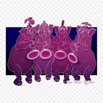Розовый слон на слоне-матриархе, розовые слоны, термотрансферная печать, виниловые нашивки, наклейки для одежды, аппликации «сделай сам», моющиеся нашивки