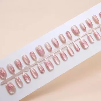 Розовый светлый оттенок «кошачий глаз», носимый маникюр «русалка», легкая роскошная нашивка для ногтей, короткая футболка-балетка 20g