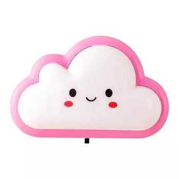 Розовый светодиодный облачный переключатель, небольшой ночник, креативный новый маленький ночник, синее облако, спальня, украшение дома, USB ночники розовый