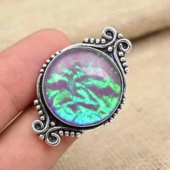 Розовый тройной опал, драгоценный камень, кольцо из стерлингового серебра 925 пробы, ювелирные изделия ручной работы круглой формы 4 розовый