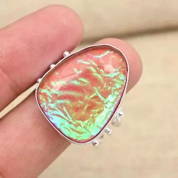 Розовый тройной опал, драгоценный камень, стерлинговое серебро 925 пробы, ювелирные изделия, обручальное подарочное кольцо ручной работы 4 розовый