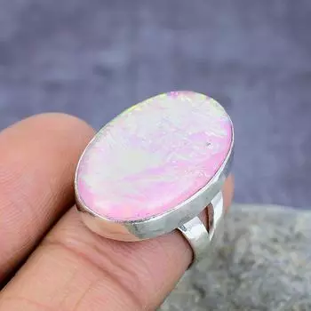 Розовый тройной опаловый драгоценный камень ручной работы 925 пробы Серебряное кольцо Ювелирные изделия всех размеров 4 розовый