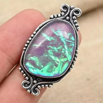 Розовый тройной опаловый драгоценный камень стерлингового серебра 925 пробы ювелирное кольцо ручной работы 4 розовый