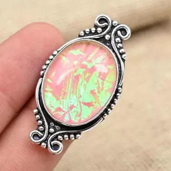 Розовый тройной опаловый драгоценный камень стерлингового серебра 925 пробы ручной работы Изысканное ювелирное кольцо всех размеров 4 розовый