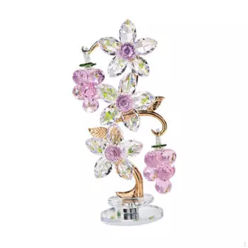 Розовый виноград Декор Хрустальное стекло Фрукты Пресс-папье Цветы Украшение Украшение Фигурка для рабочего стола