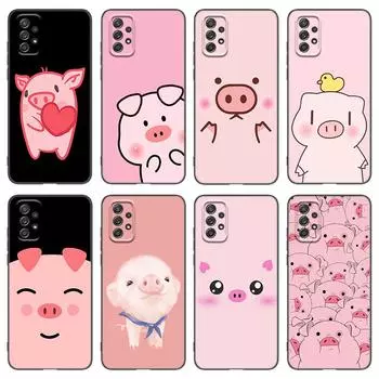 Розовый забавный чехол для телефона Pig для Samsung A04 A21 A30 A50 A52 S A13 A14 A22 A23 A32 A53 A73 5G A11 A12 A31 A33 A51 A70 A71 A72 Samsung A04 4G