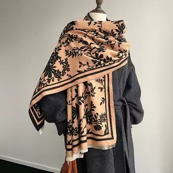 Розы Благородный Элегантный Мода Дамы Теплые Шарфы Офисные Одеяла Кондиционер Шаль Шарф 180-70cm коричневый