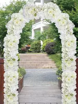 Розы Свадебный декор Имитация цветочной композиции Домашний декор Роза Цветок Свадебная роза Цветок Настенная панель Пластик Европейский стиль Банкет Свадебный декор белый