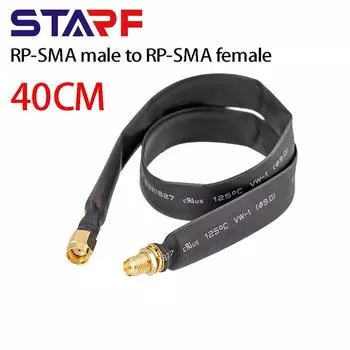 RP-SMA папа - RP-SMA мама 1-упаковка плоский коаксиальный удлинительный пигтейл 40 см