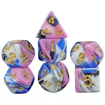 RPG многогранные игральные кости DND набор из 7 штук разноцветные игральные кости для игры DND RPG игра Rolling Playing Game T01