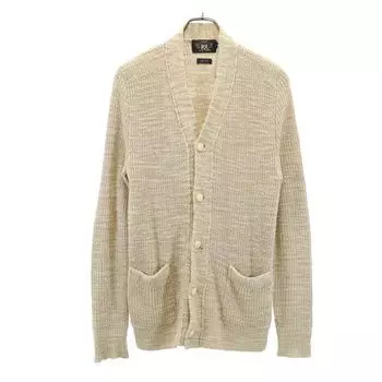 RRL 1 star 100% silk Long sleeve V-neck knit cardigan S beige Men s Used