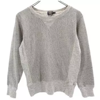 RRL 1 star Long sleeve sweat trainer 1 Gray Fleece lining RALPH LAUREN Men s Used