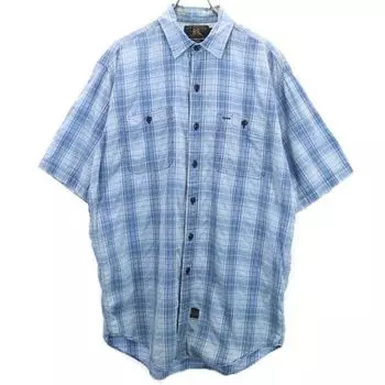 RRL 90s Black tag, initial tag, red three stars Check Pattern Short sleeve shirt Men s Used